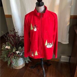 Christopher & Banks Festive Red Kids Jacket